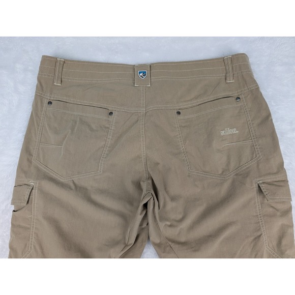 Kuhl Cargo Pants Men's 38x30 Khaki Cotton Blend Flat Front Hiking Workwear - Picture 10 of 14